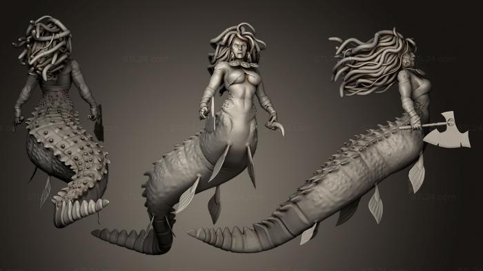 Figurines heroes, monsters and demons (Primal Mermaid, STKM_0501) 3D models for cnc